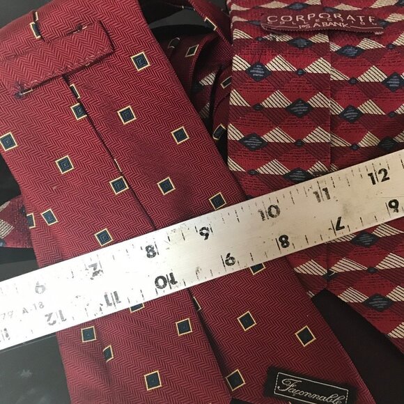 Faconnable Jos A Bank Red Ties Christmas Couture Bundle Lot Reds Blue Office - Picture 4 of 7
